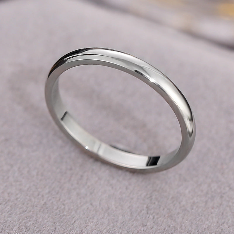 Wish Elegant Korean Style Simple Titanium Steel Ring Women's Diamond Stainless Steel Ring Couple's Fashion Internet Celebrity Ring