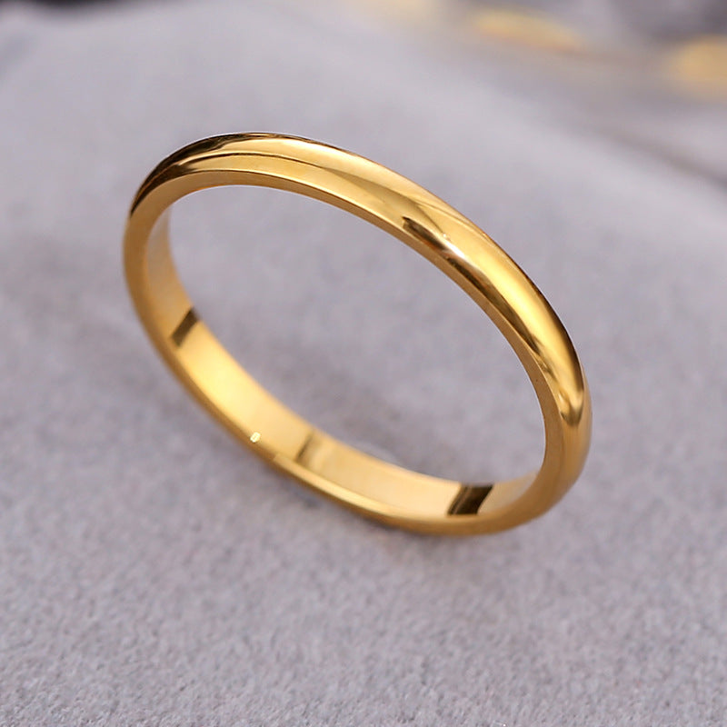 Wish Elegant Korean Style Simple Titanium Steel Ring Women's Diamond Stainless Steel Ring Couple's Fashion Internet Celebrity Ring