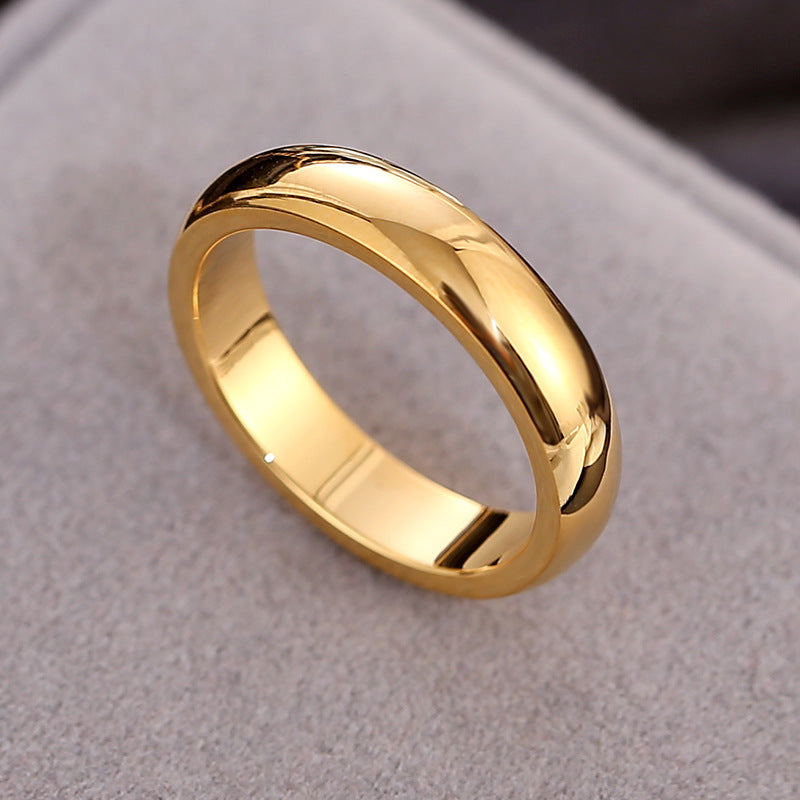 European and American Hot Titanium Steel Full Diamond Zircon Ring 18k Rose Gold Index Finger Couple Ring Ins Simple Trendy Jewelry for Women