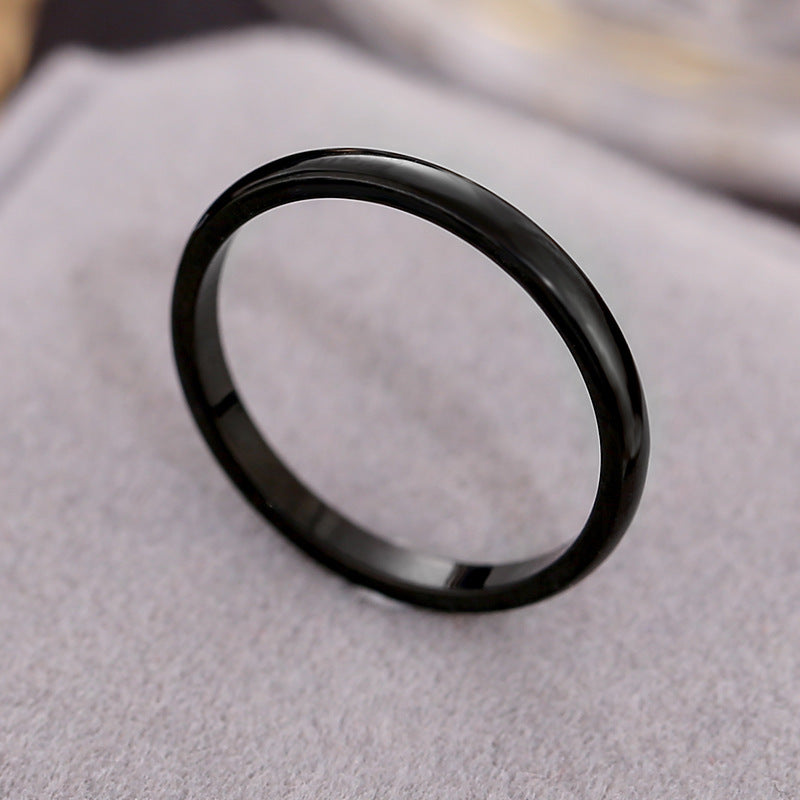 Wish Elegant Korean Style Simple Titanium Steel Ring Women's Diamond Stainless Steel Ring Couple's Fashion Internet Celebrity Ring