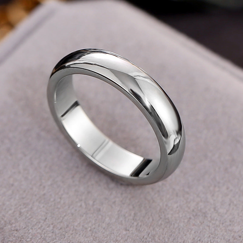 European and American Hot Titanium Steel Full Diamond Zircon Ring 18k Rose Gold Index Finger Couple Ring Ins Simple Trendy Jewelry for Women