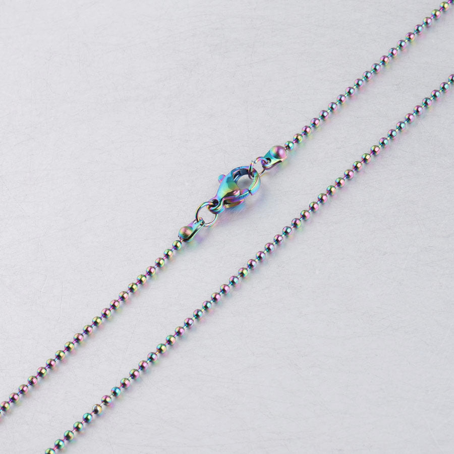 Factory direct stainless steel ball ball chain wave baby chain DIY pendant jewelry with chain lobster buckle necklace 45cm