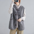 2019 Autumn and Winter New Large Size Women's Clothing Lamb Wool Loose Slimming Plush Double-sided Deerskin Fleece Vest Jacket