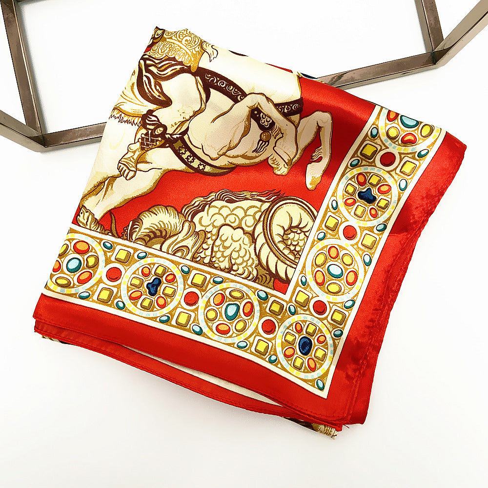 90cm spring new royal horse gem Lady silk scarf square scarf shawl scarf wholesale
