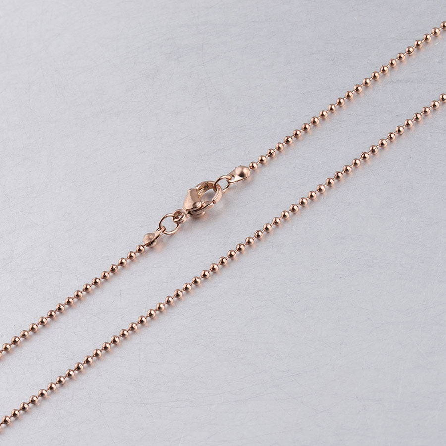 Factory direct stainless steel ball ball chain wave baby chain DIY pendant jewelry with chain lobster buckle necklace 45cm