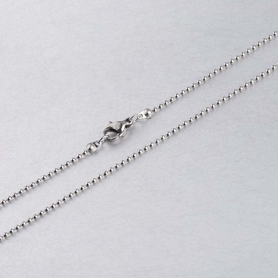 Factory direct stainless steel ball ball chain wave baby chain DIY pendant jewelry with chain lobster buckle necklace 45cm