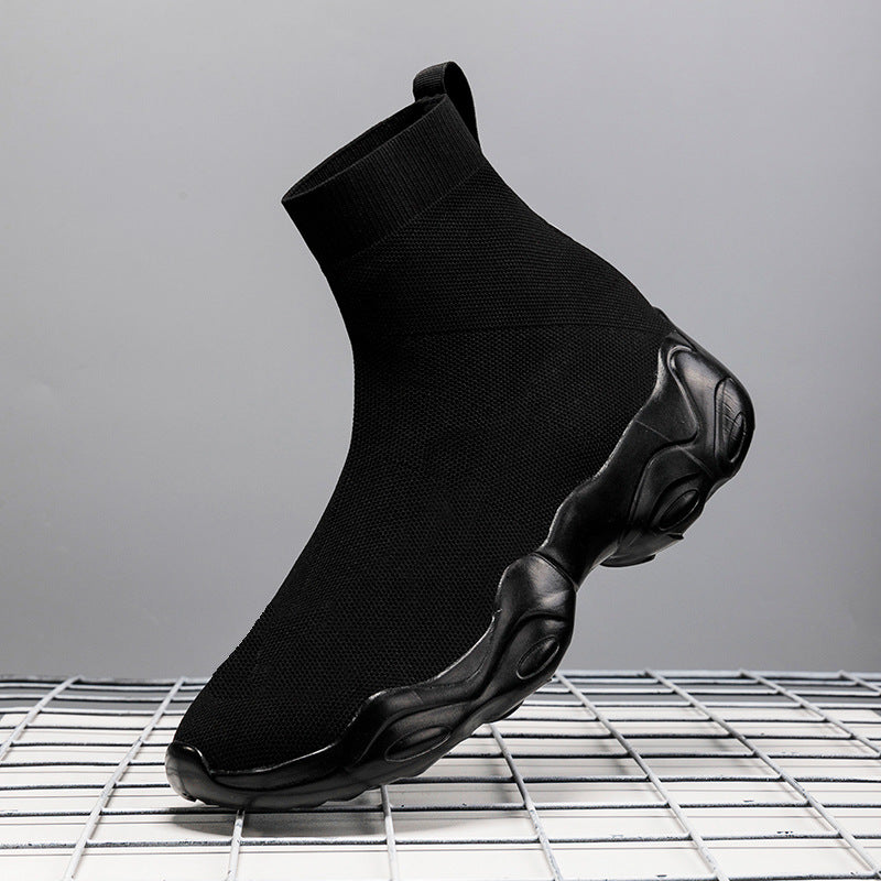 Factory Direct Sales Summer Cross-Border Men's Casual Shoes, Couple's Sock Shoes, Sports Slip-On Shoes, Fly-Knit Mesh