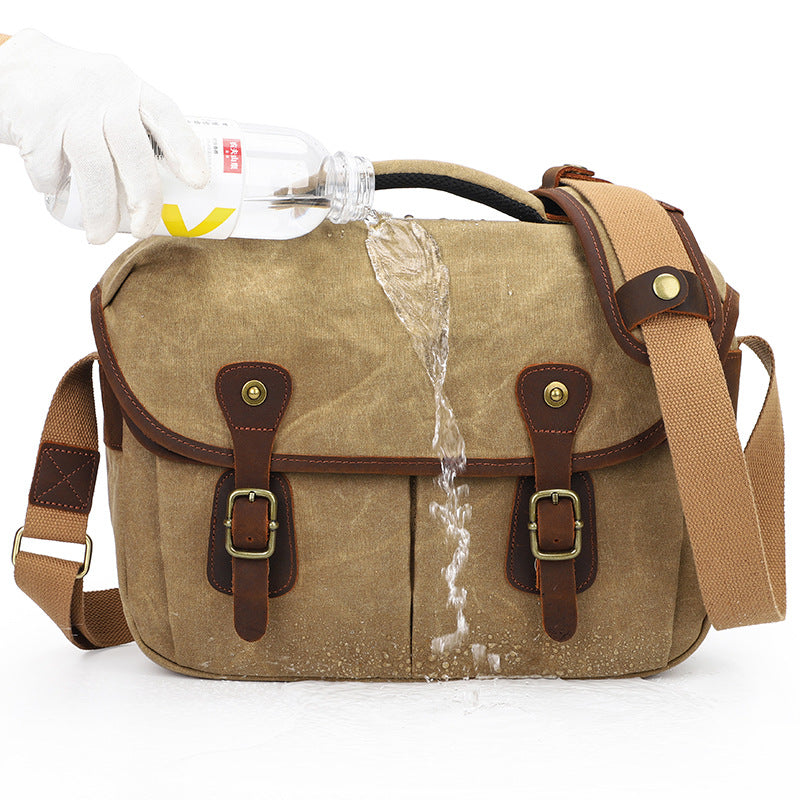 Cross-Border Canvas Bag, Slr Camera Bag, Shoulder Crossbody Photography Digital Lens Storage Bag, Dedicated for Slr Cameras