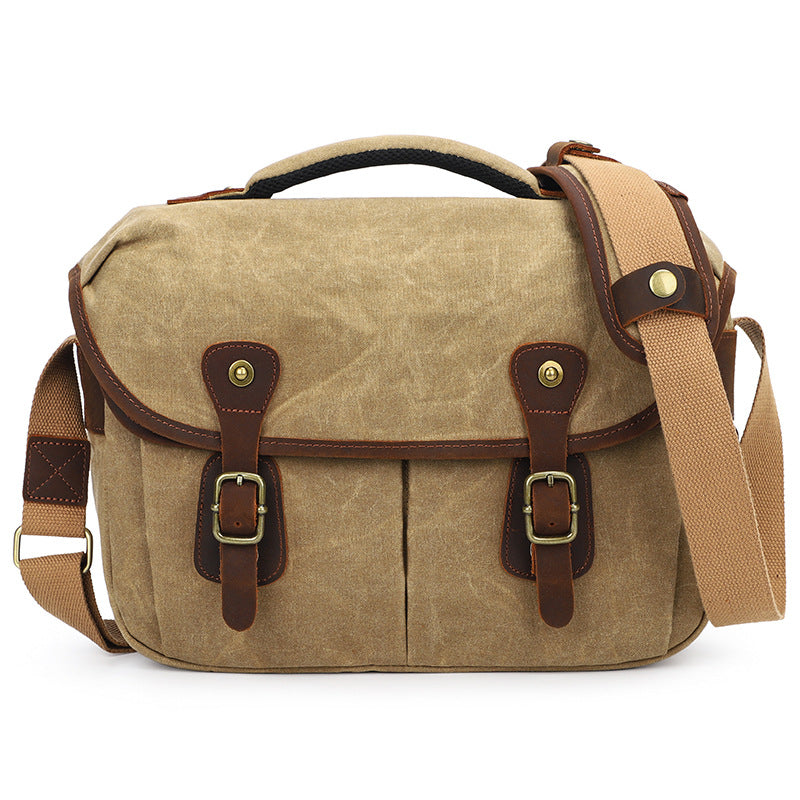 Cross-Border Canvas Bag, Slr Camera Bag, Shoulder Crossbody Photography Digital Lens Storage Bag, Dedicated for Slr Cameras