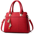 Lingge Embroidered Handbag Foreign Trade New Women's Large Bag Shoulder Bag Middle-aged Crossbody Bag Simple All-match Elegant