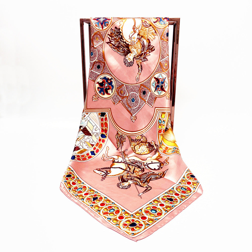 90cm spring new royal horse gem Lady silk scarf square scarf shawl scarf wholesale