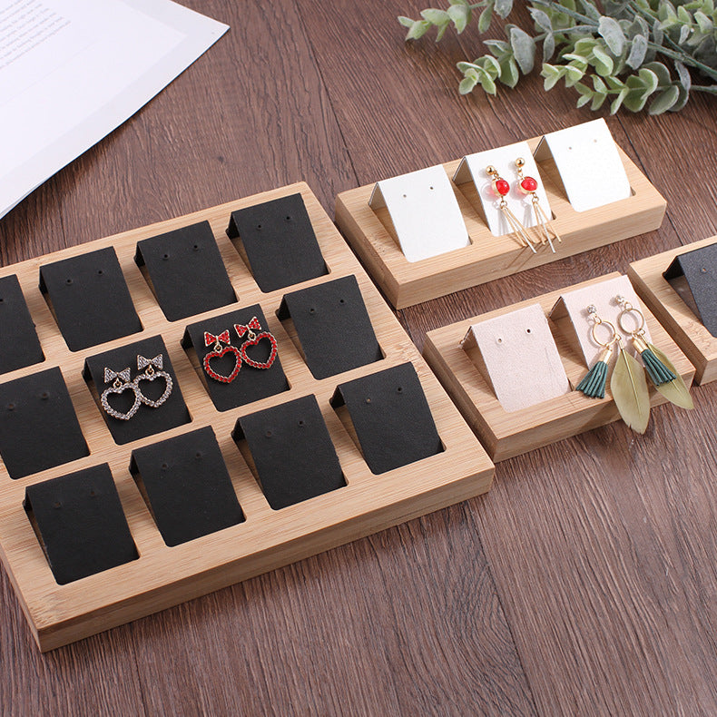 Original Ecological Bamboo and Wood Activities Removable Earrings Display Tray Earrings Shelf Jewelry Display Rack Jewelry Display Props