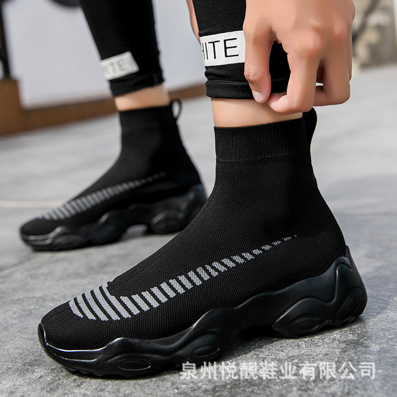Manufacturer's Spring and Summer Elastic Socks Shoes Bayuelianga Men's High-Top Korean Style Versatile Women's Shoes Cross-Border Dropshipping Platform Shoes