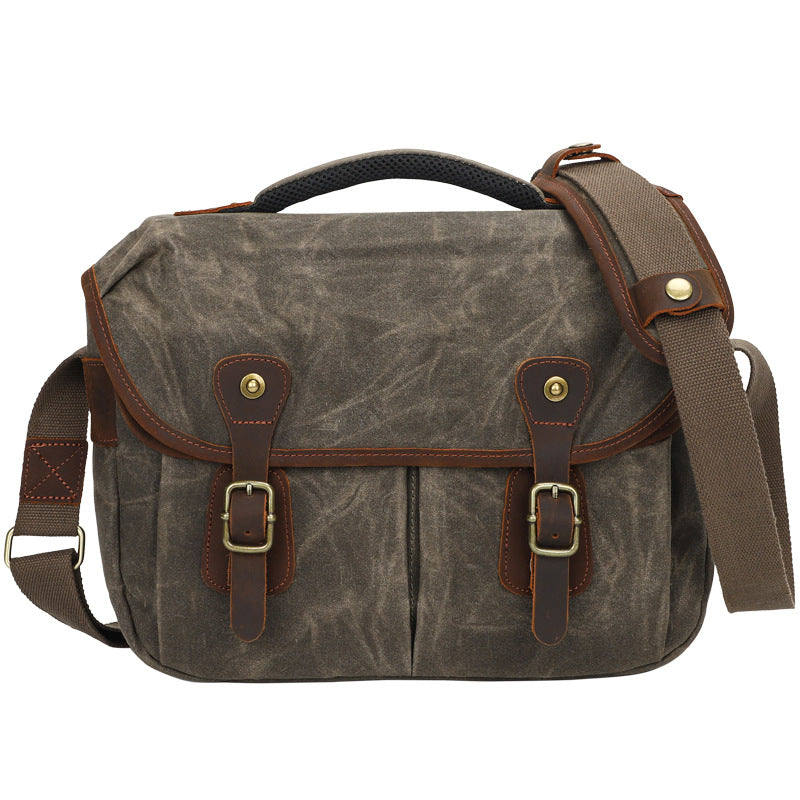 Cross-Border Canvas Bag, Slr Camera Bag, Shoulder Crossbody Photography Digital Lens Storage Bag, Dedicated for Slr Cameras