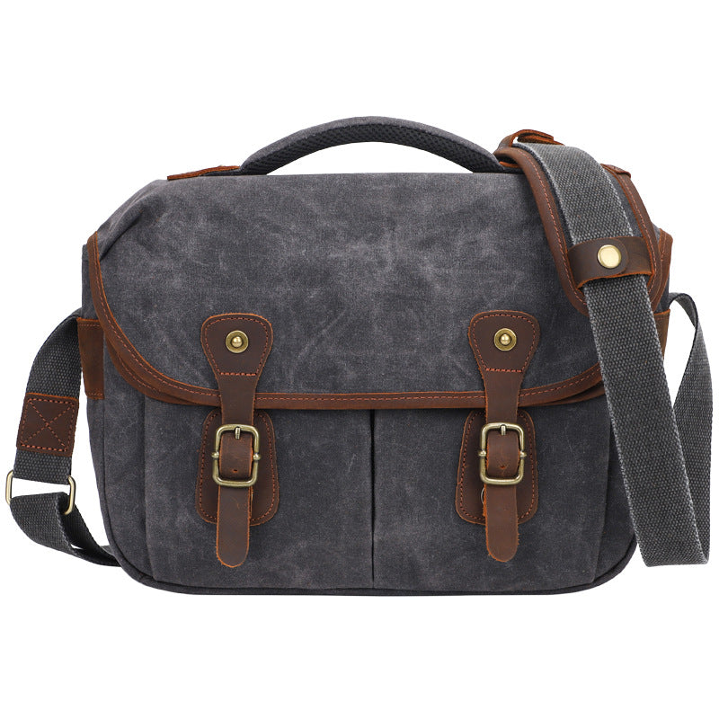 Cross-Border Canvas Bag, Slr Camera Bag, Shoulder Crossbody Photography Digital Lens Storage Bag, Dedicated for Slr Cameras