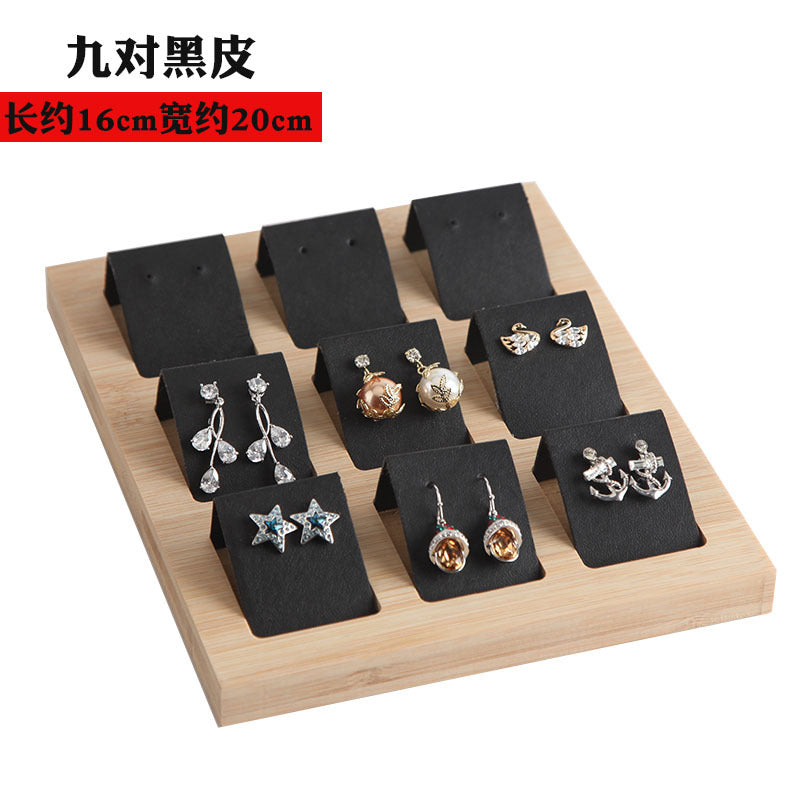Original Ecological Bamboo and Wood Activities Removable Earrings Display Tray Earrings Shelf Jewelry Display Rack Jewelry Display Props