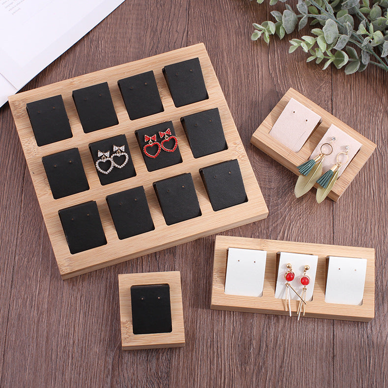 Original Ecological Bamboo and Wood Activities Removable Earrings Display Tray Earrings Shelf Jewelry Display Rack Jewelry Display Props