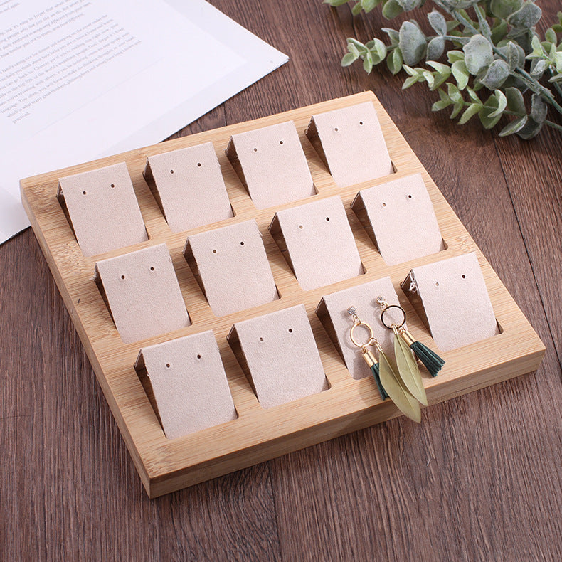 Original Ecological Bamboo and Wood Activities Removable Earrings Display Tray Earrings Shelf Jewelry Display Rack Jewelry Display Props