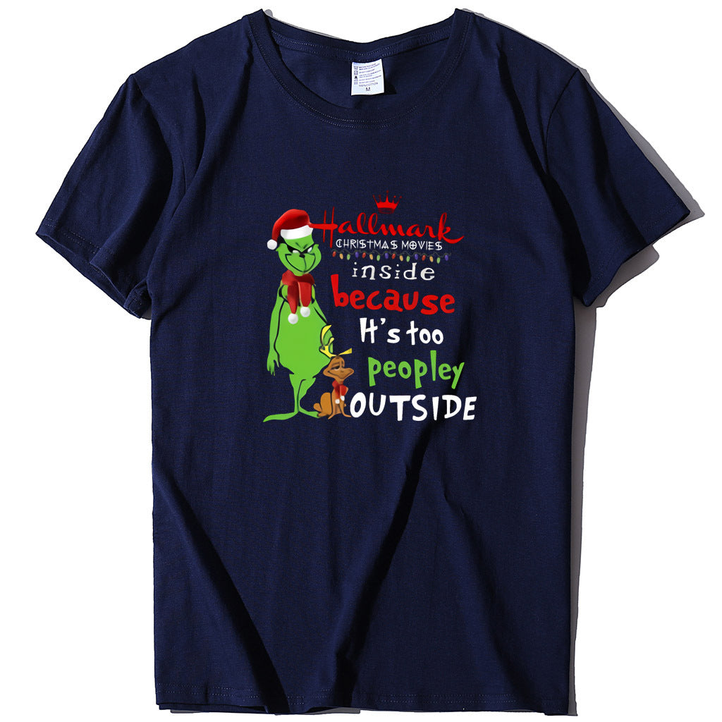 Wish Personality Green People English Printed Short-sleeved T-shirt Casual Women's T-shirt Fashion Women's Top Loose T-shirt Women