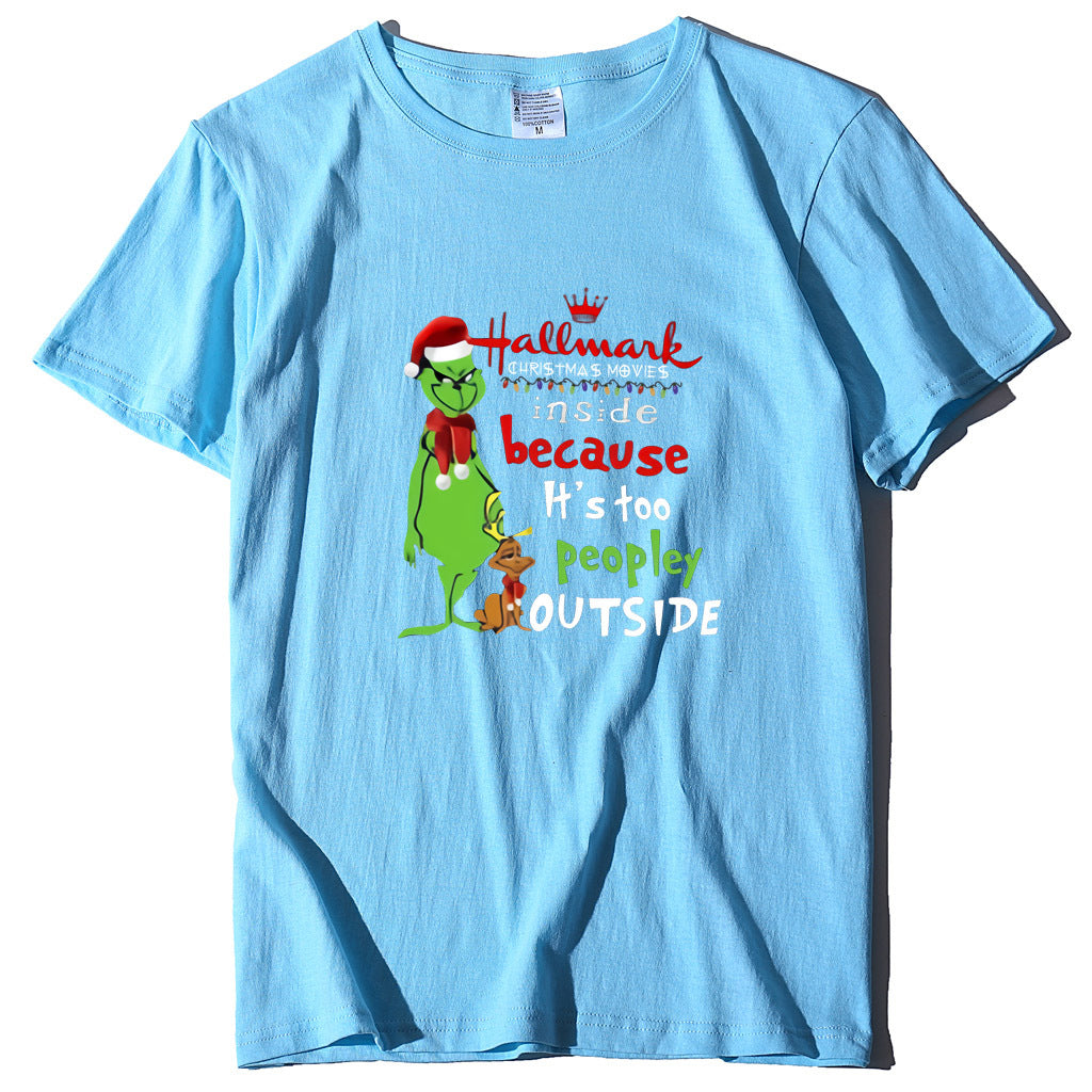 Wish Personality Green People English Printed Short-sleeved T-shirt Casual Women's T-shirt Fashion Women's Top Loose T-shirt Women