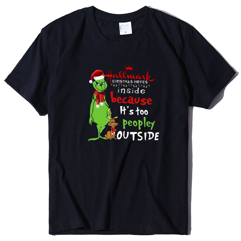 Wish Personality Green People English Printed Short-sleeved T-shirt Casual Women's T-shirt Fashion Women's Top Loose T-shirt Women