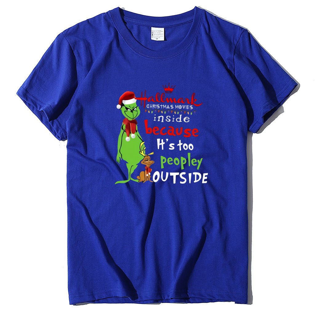Wish Personality Green People English Printed Short-sleeved T-shirt Casual Women's T-shirt Fashion Women's Top Loose T-shirt Women