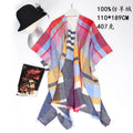 Autumn and Winter New European and American Colorful Plaid Warm Thick Imitation Cashmere Cloak Shawl Summer Air-Conditioned Room Cloak Outer Wear