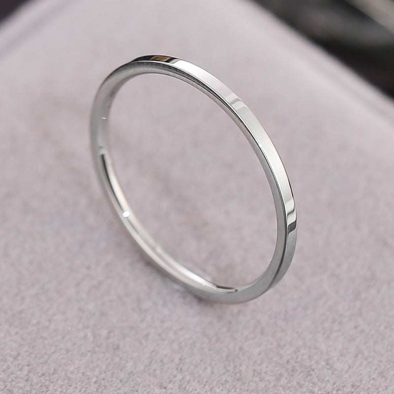 European and American Hot Titanium Steel Full Diamond Zircon Ring 18k Rose Gold Index Finger Couple Ring Ins Simple Trendy Jewelry for Women