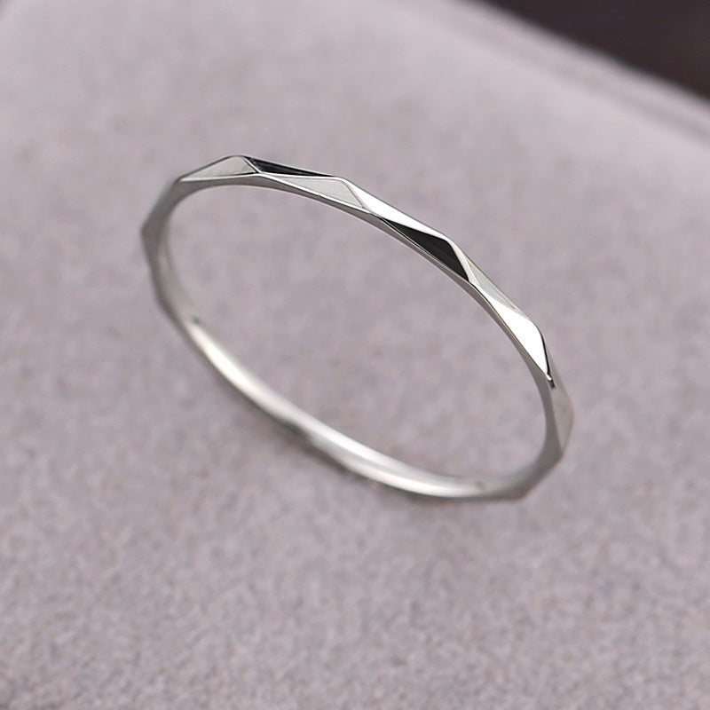 European and American Hot Titanium Steel Full Diamond Zircon Ring 18k Rose Gold Index Finger Couple Ring Ins Simple Trendy Jewelry for Women
