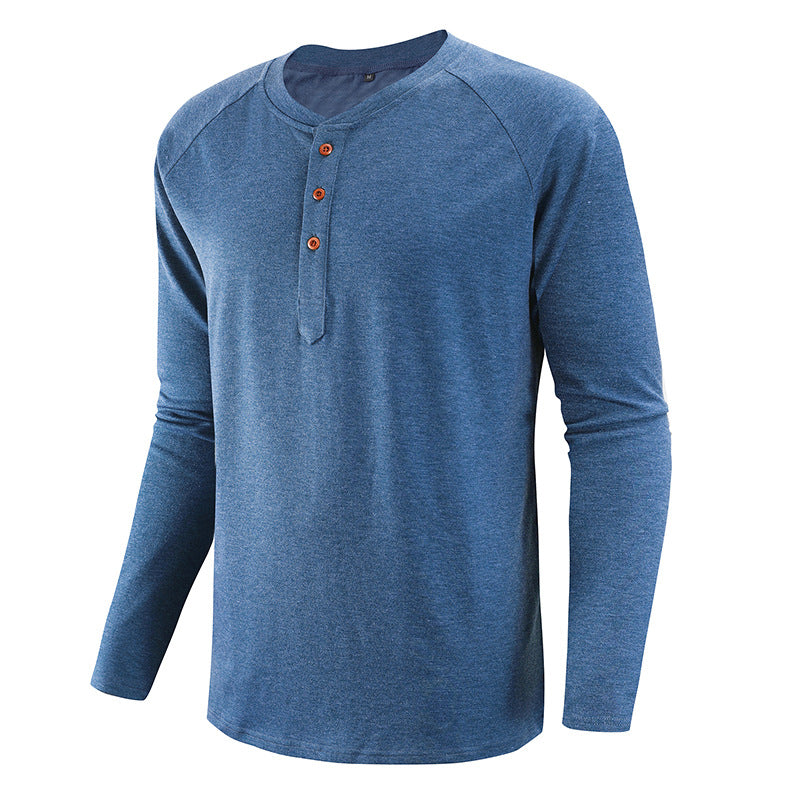 2024 Large Size Men's Long-Sleeved T-Shirt Raglan Sleeve T-Shirt Men's Casual Breathable Versatile Slim Fit Moisture-Wicking