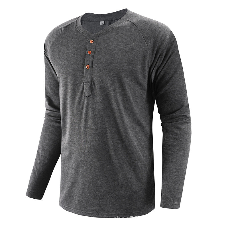 2024 Large Size Men's Long-Sleeved T-Shirt Raglan Sleeve T-Shirt Men's Casual Breathable Versatile Slim Fit Moisture-Wicking