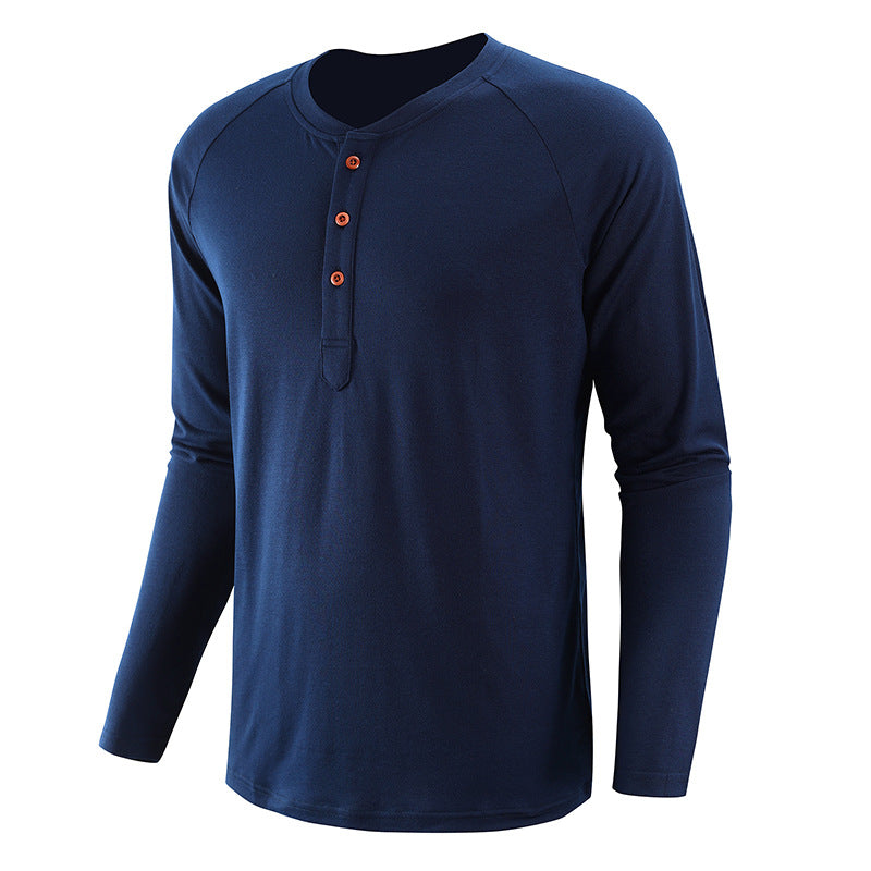 2024 Large Size Men's Long-Sleeved T-Shirt Raglan Sleeve T-Shirt Men's Casual Breathable Versatile Slim Fit Moisture-Wicking