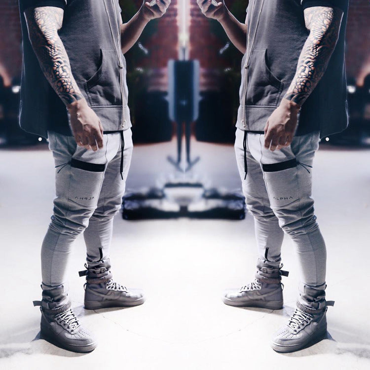 Muscle Fitness Brothers Training Breathable Leggings Men's Sports Casual Pants Running Basketball Slim-Fit Cotton Trousers
