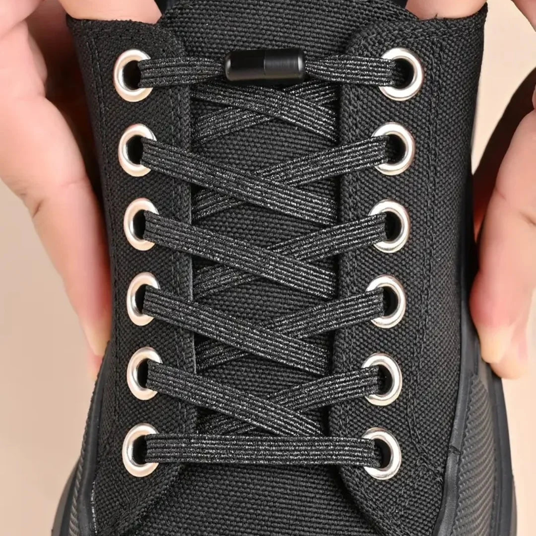 No Tie Shoe Laces Colorful Buckle Shoelaces Pearl Light Colorful Fashion Without Ties Elastic Laces Sneaker Kids Adult Widened
