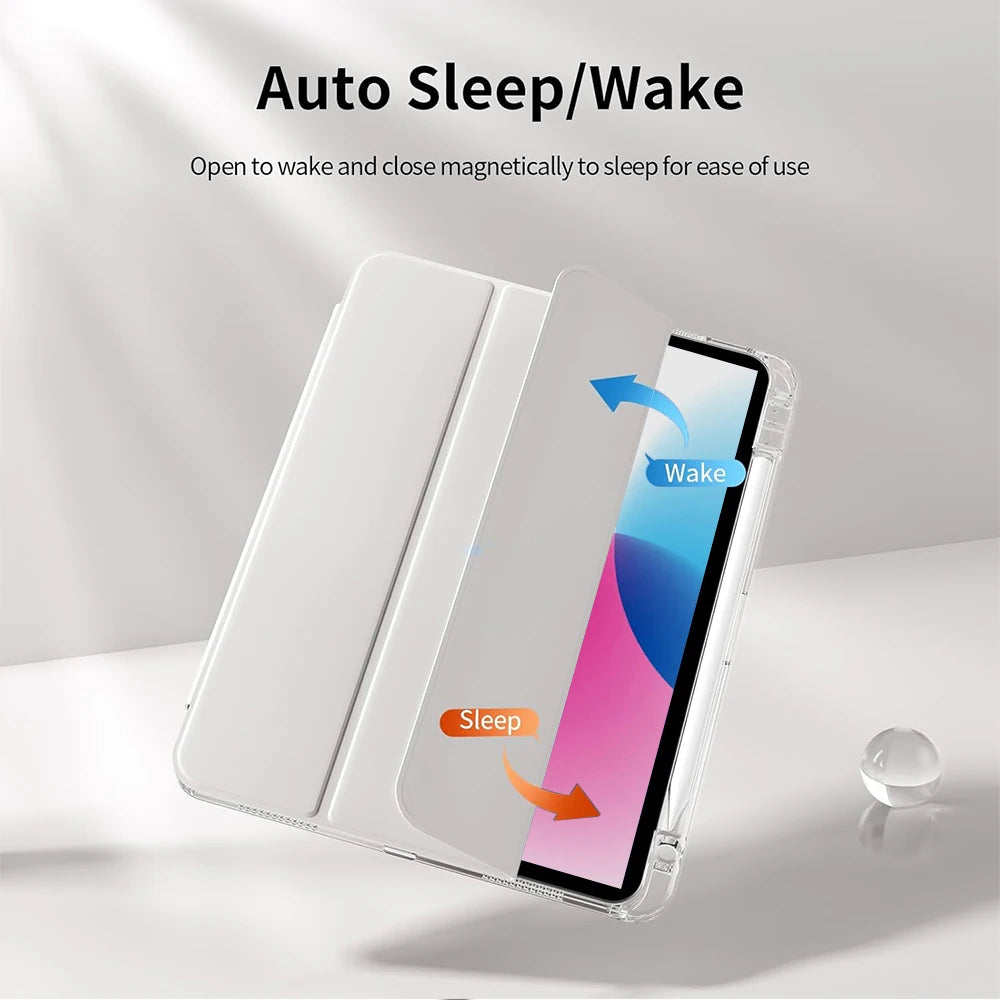 Case for iPad Air 11 Inch M4 2026/M3 2025/M2 2024, iPad Air 5th/4th Gen 10.9 Inch 2022/2020, Acrylic Cover with Pencil Holder