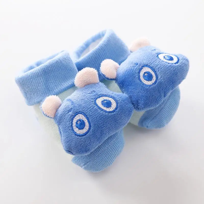 Cartoon Baby Anti-Slip Socks Shoes Newborn Infant Rattle Cute Autumn Boy Girl Floor First Walkers Booties Cotton Doll Warm Socks
