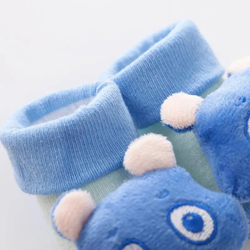 Cartoon Baby Anti-Slip Socks Shoes Newborn Infant Rattle Cute Autumn Boy Girl Floor First Walkers Booties Cotton Doll Warm Socks