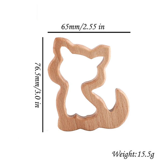 1pc Baby Teether Wooden Animal Pacifier Pendant BPA Free Beech Koala Rodent Teething Toys Kids Products Gifts