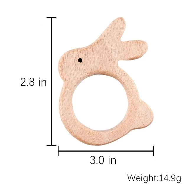 1pc Baby Teether Wooden Animal Pacifier Pendant BPA Free Beech Koala Rodent Teething Toys Kids Products Gifts