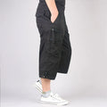 Long Length Cargo Shorts Men Summer Multi-Pocket Casual Cotton Elastic Capri Pants Men Military Tactical Short Hot Breeches  5XL