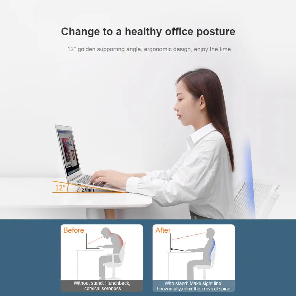 NILLKIN 1 Pair Laptop Stand Portable Aluminum Notebook Stand 11.6-17inch for iPad for Macbook Air for HP For Lenovo For Asus