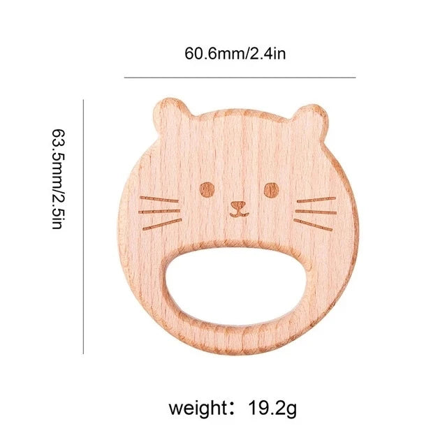 1pc Baby Teether Wooden Animal Pacifier Pendant BPA Free Beech Koala Rodent Teething Toys Kids Products Gifts