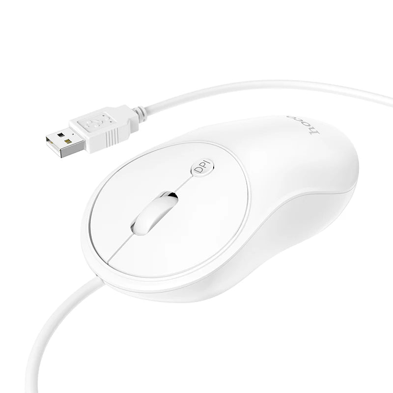 Hoco Silent USB Wired Mouse For Home Office 1000/1600DPI Corded Ergonomic Computer Mouse For Laptop Desktop Computer PC Notebook