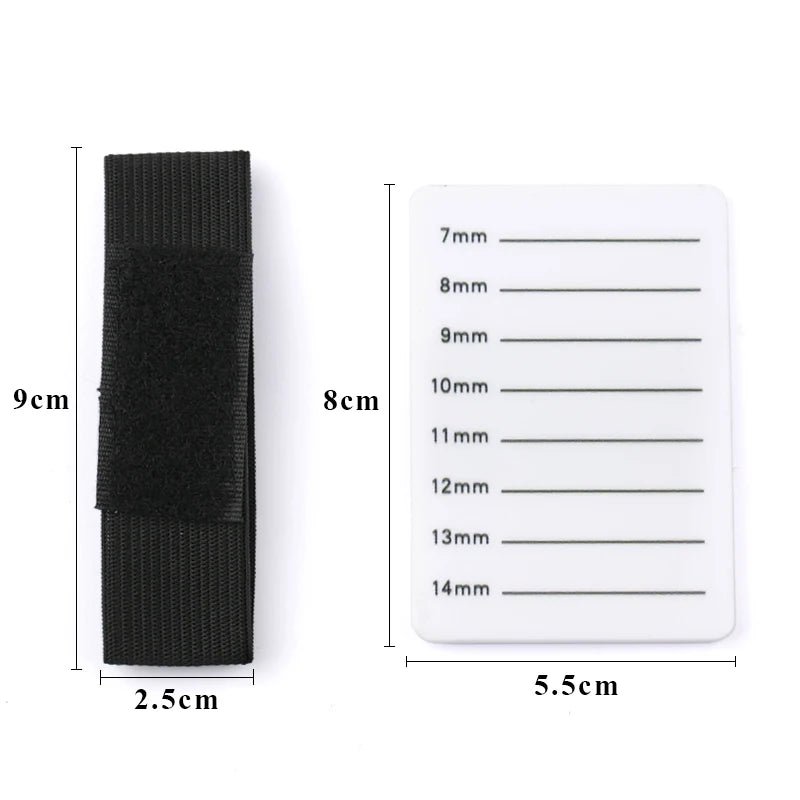 Acrylic Lashes Holder Pad Individual Eyelash Tablet with Bandage 7-14mm/8-15mm Eyelash Extensions Hand Plate Salon Makeup Tools