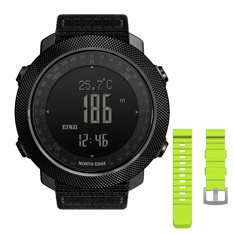 NORTH EDGE Men's Sport Digital Watch Hours Running Swimming Military Army Watches Altimeter Barometer Compass Waterproof 50m