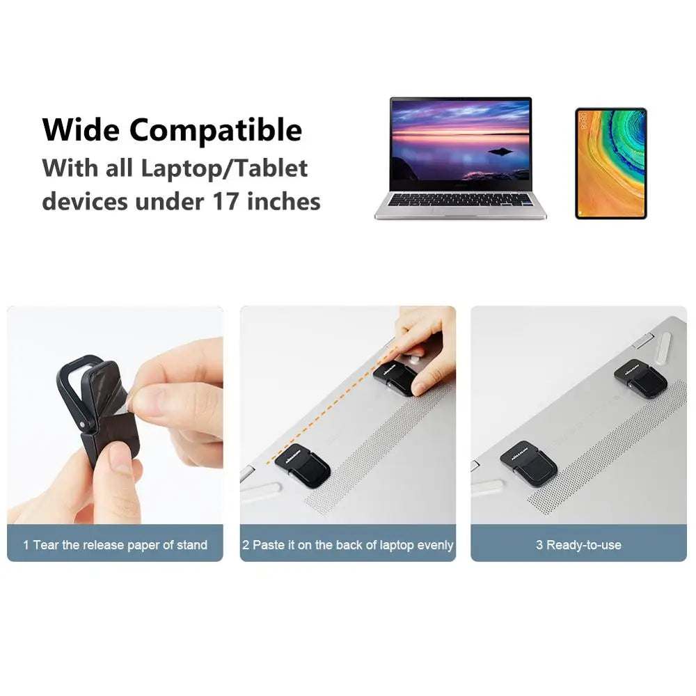 NILLKIN 1 Pair Laptop Stand Portable Aluminum Notebook Stand 11.6-17inch for iPad for Macbook Air for HP For Lenovo For Asus