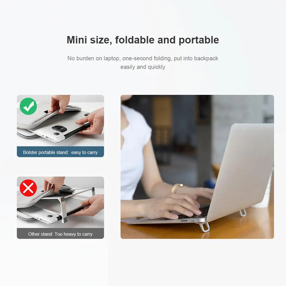 NILLKIN 1 Pair Laptop Stand Portable Aluminum Notebook Stand 11.6-17inch for iPad for Macbook Air for HP For Lenovo For Asus