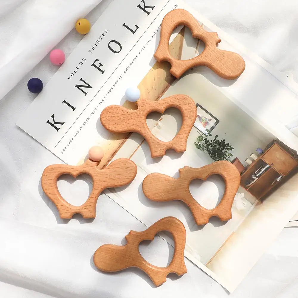 1pc Baby Teether Wooden Animal Pacifier Pendant BPA Free Beech Koala Rodent Teething Toys Kids Products Gifts