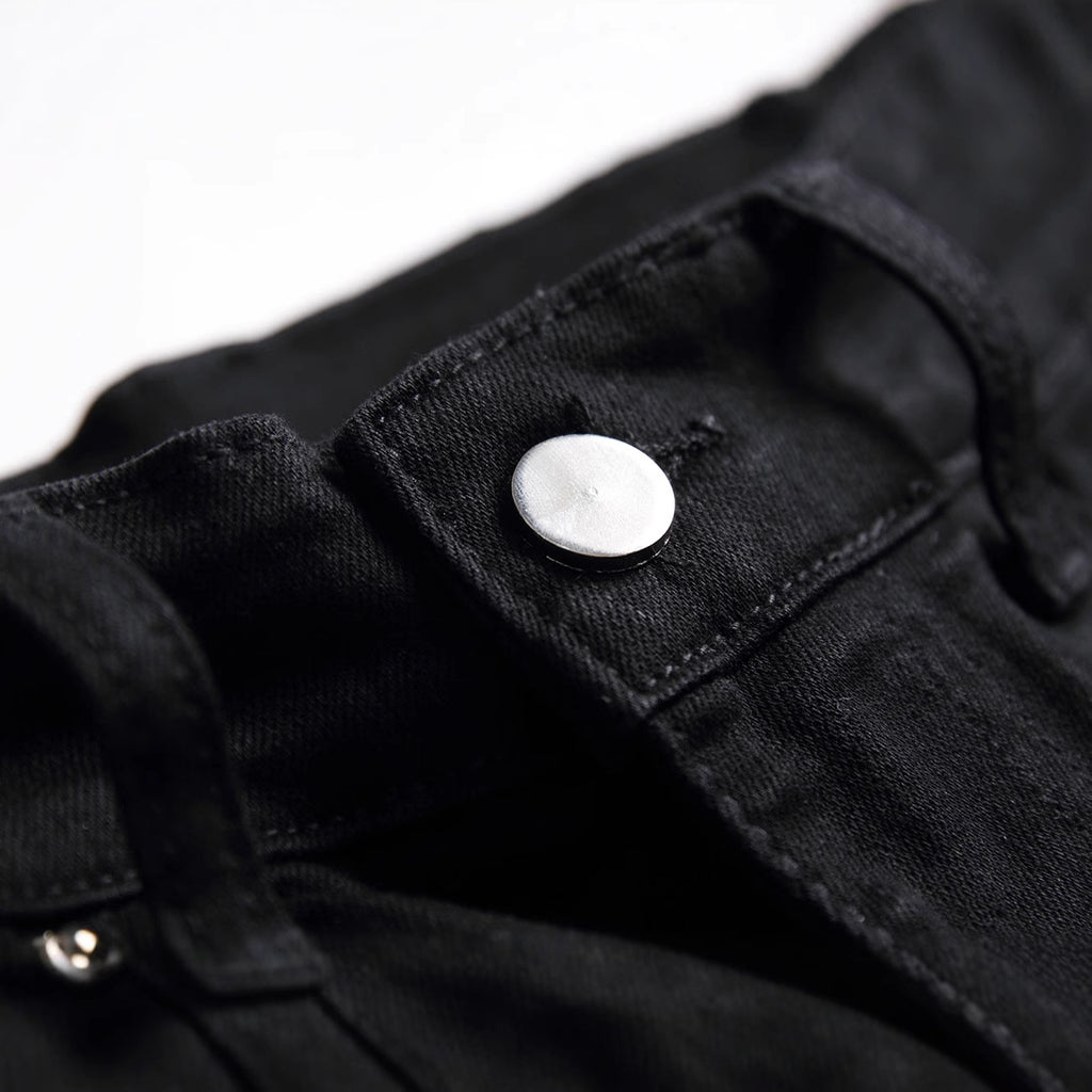 2020 Foreign Trade New Men's Clothing Slim Ripped Straight-Leg Jeans Black Casual Fashion Long Jeans Wholesale