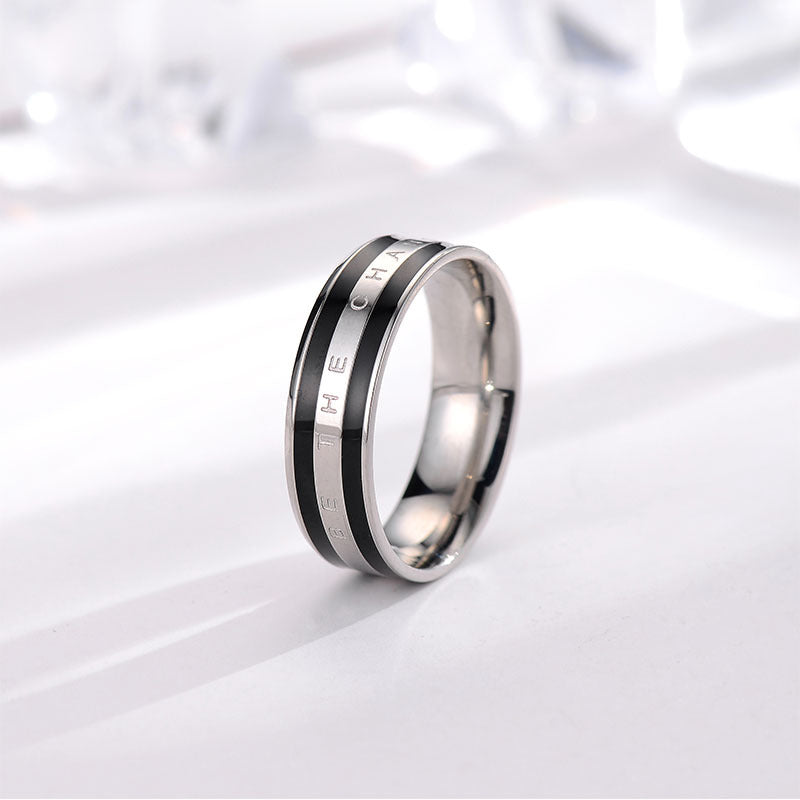 Japanese and Korean dw ring fashion explosion lovers ring 18k rose gold plain ring simple stainless steel ring tide jewelry